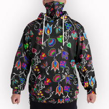 Load image into Gallery viewer, Indigenous Paisley Black Hoodie with Face Cover 49 Dzine 
