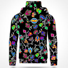 Load image into Gallery viewer, Indigenous Paisley Black Hoodie with Face Cover 49 Dzine 
