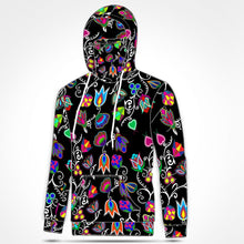 Load image into Gallery viewer, Indigenous Paisley Black Hoodie with Face Cover 49 Dzine 
