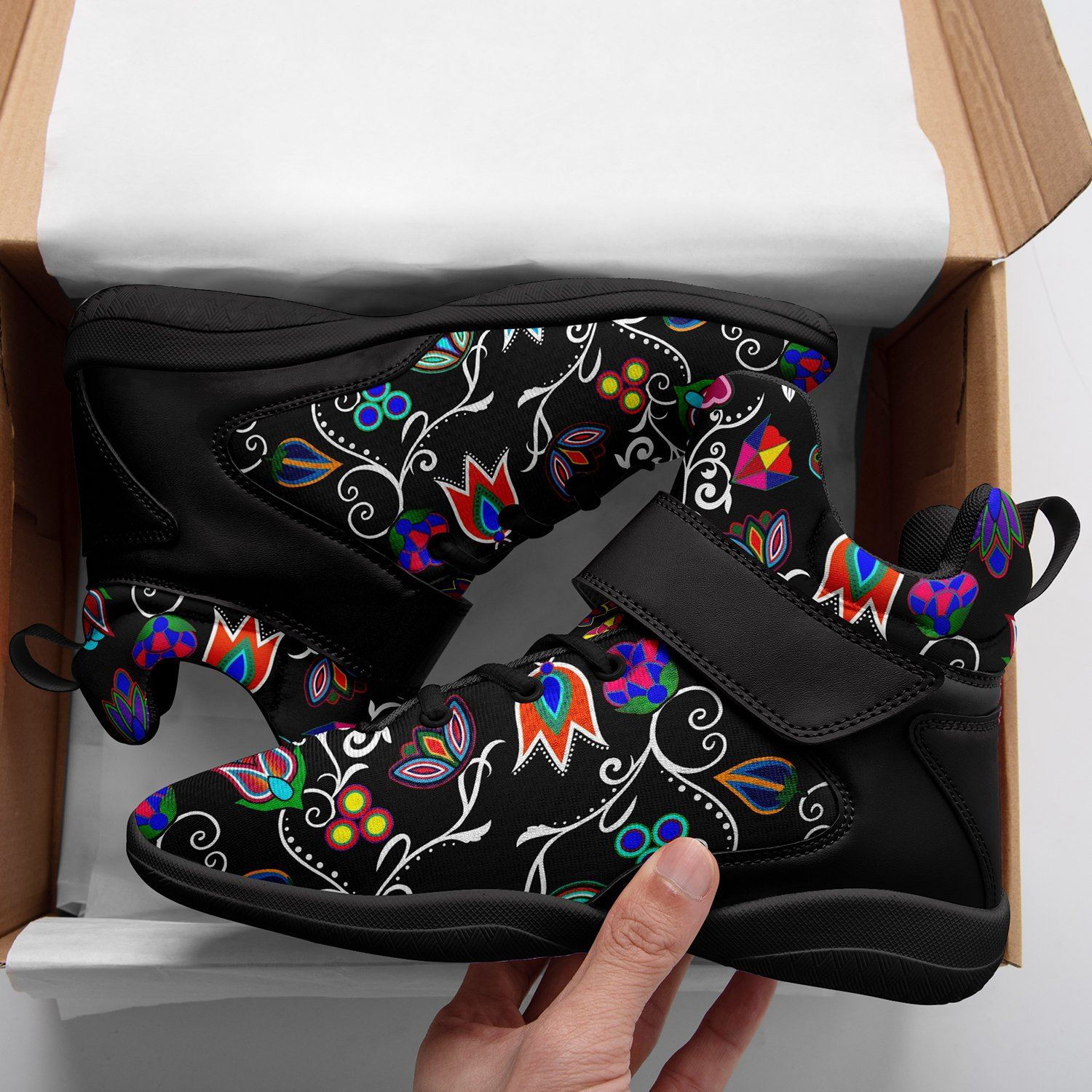 Indigenous Paisley Black Ipottaa Basketball / Sport High Top Shoes 49 Dzine 