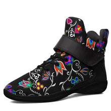 Load image into Gallery viewer, Indigenous Paisley Black Ipottaa Basketball / Sport High Top Shoes 49 Dzine US Women 4.5 / US Youth 3.5 / EUR 35 Black Sole with Black Strap 
