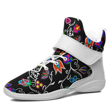 Load image into Gallery viewer, Indigenous Paisley Black Ipottaa Basketball / Sport High Top Shoes 49 Dzine US Women 4.5 / US Youth 3.5 / EUR 35 White Sole with White Strap 
