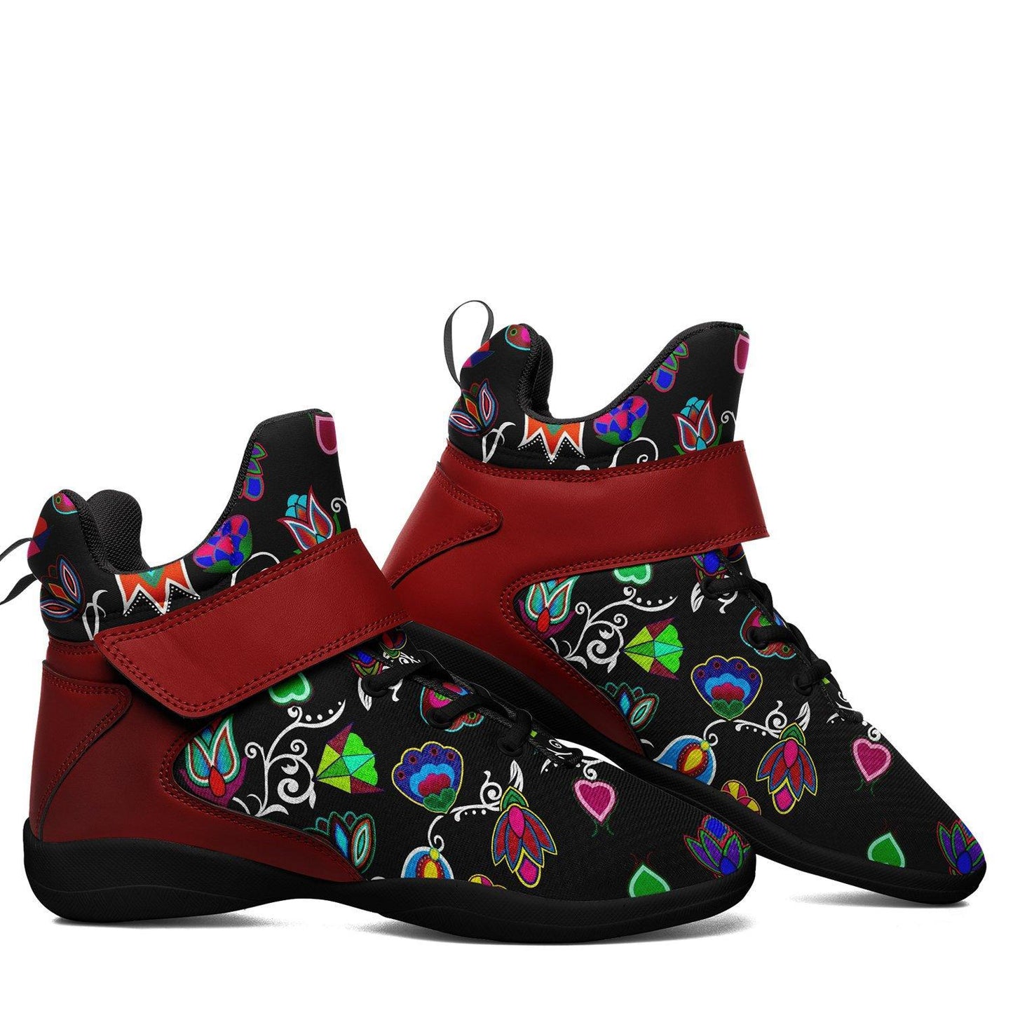 Indigenous Paisley Black Ipottaa Basketball / Sport High Top Shoes - Black Sole 49 Dzine 