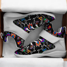 Load image into Gallery viewer, Indigenous Paisley Black Ipottaa Basketball / Sport High Top Shoes - White Sole 49 Dzine 
