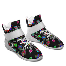 Load image into Gallery viewer, Indigenous Paisley Black Ipottaa Basketball / Sport High Top Shoes - White Sole 49 Dzine 
