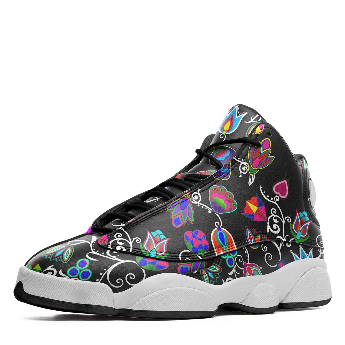 Indigenous Paisley Black Isstsokini – Unisex Sneakers by 49 Dzine