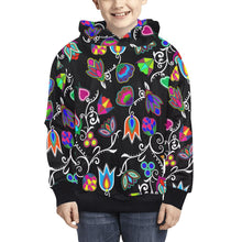 Load image into Gallery viewer, Indigenous Paisley Black Kids&#39; All Over Print Hoodie (Model H38) Kids&#39; AOP Hoodie (H38) e-joyer 
