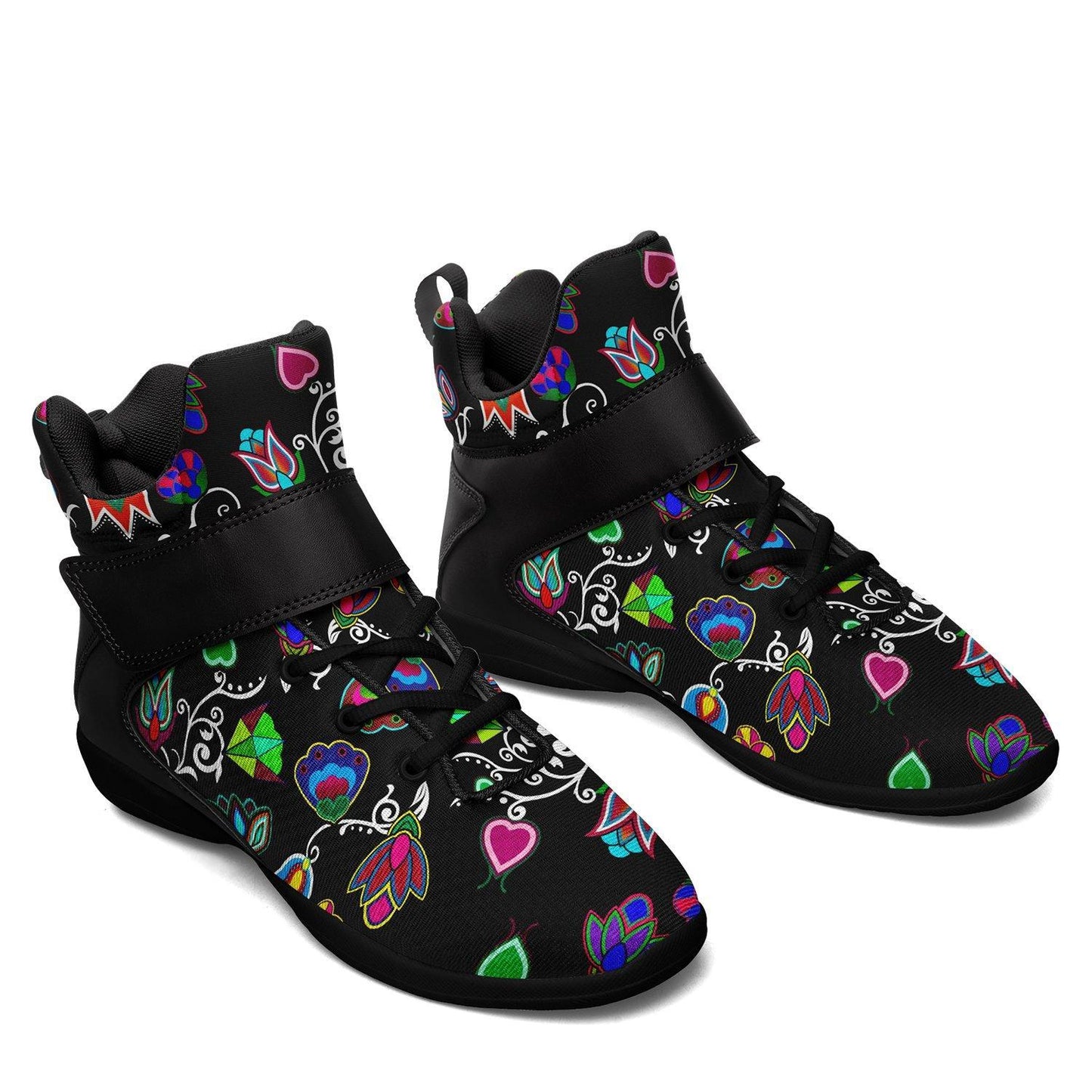 Indigenous Paisley Black Kid's Ipottaa Basketball / Sport High Top Shoes 49 Dzine 