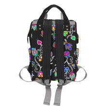 Load image into Gallery viewer, Indigenous Paisley - Black Multi-Function Diaper Backpack (Model 1688) Diaper Backpack (1688) e-joyer 
