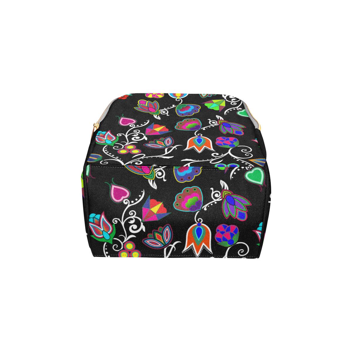 Indigenous Paisley - Black Multi-Function Diaper Backpack (Model 1688) Diaper Backpack (1688) e-joyer 