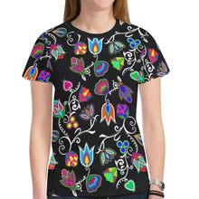 Load image into Gallery viewer, Indigenous Paisley - Black New All Over Print T-shirt for Women (Model T45) New All Over Print T-shirt for Women (T45) e-joyer 
