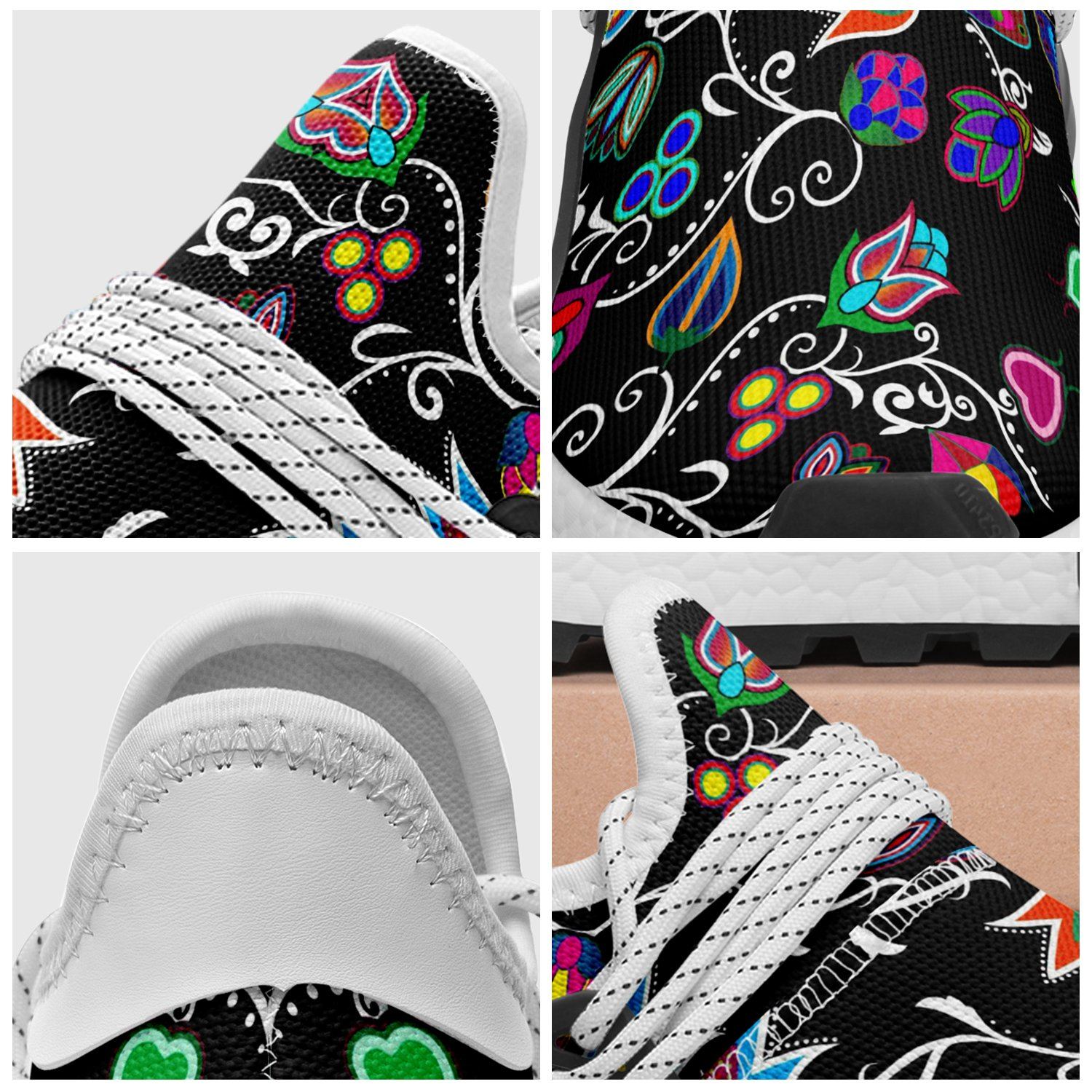 Indigenous Paisley Black Okaki Sneakers Shoes 49 Dzine 