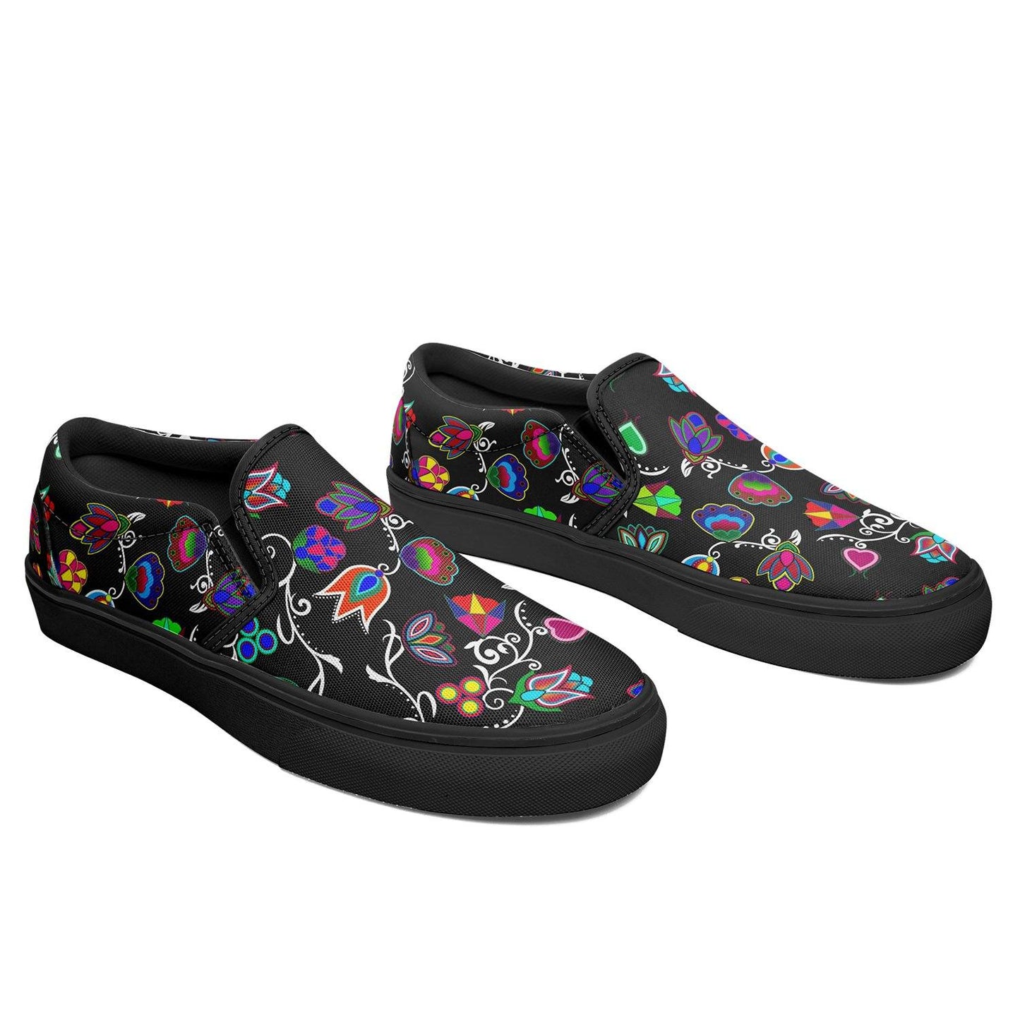 Indigenous Paisley Black Otoyimm Canvas Slip On Shoes 49 Dzine 