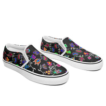 Load image into Gallery viewer, Indigenous Paisley Black Otoyimm Kid&#39;s Canvas Slip On Shoes 49 Dzine 
