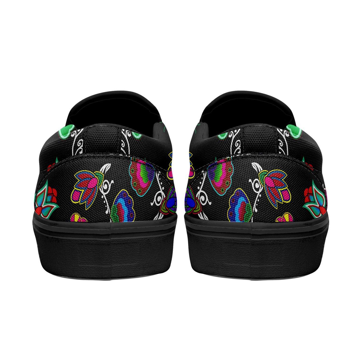 Indigenous Paisley Black Otoyimm Kid's Canvas Slip On Shoes 49 Dzine 