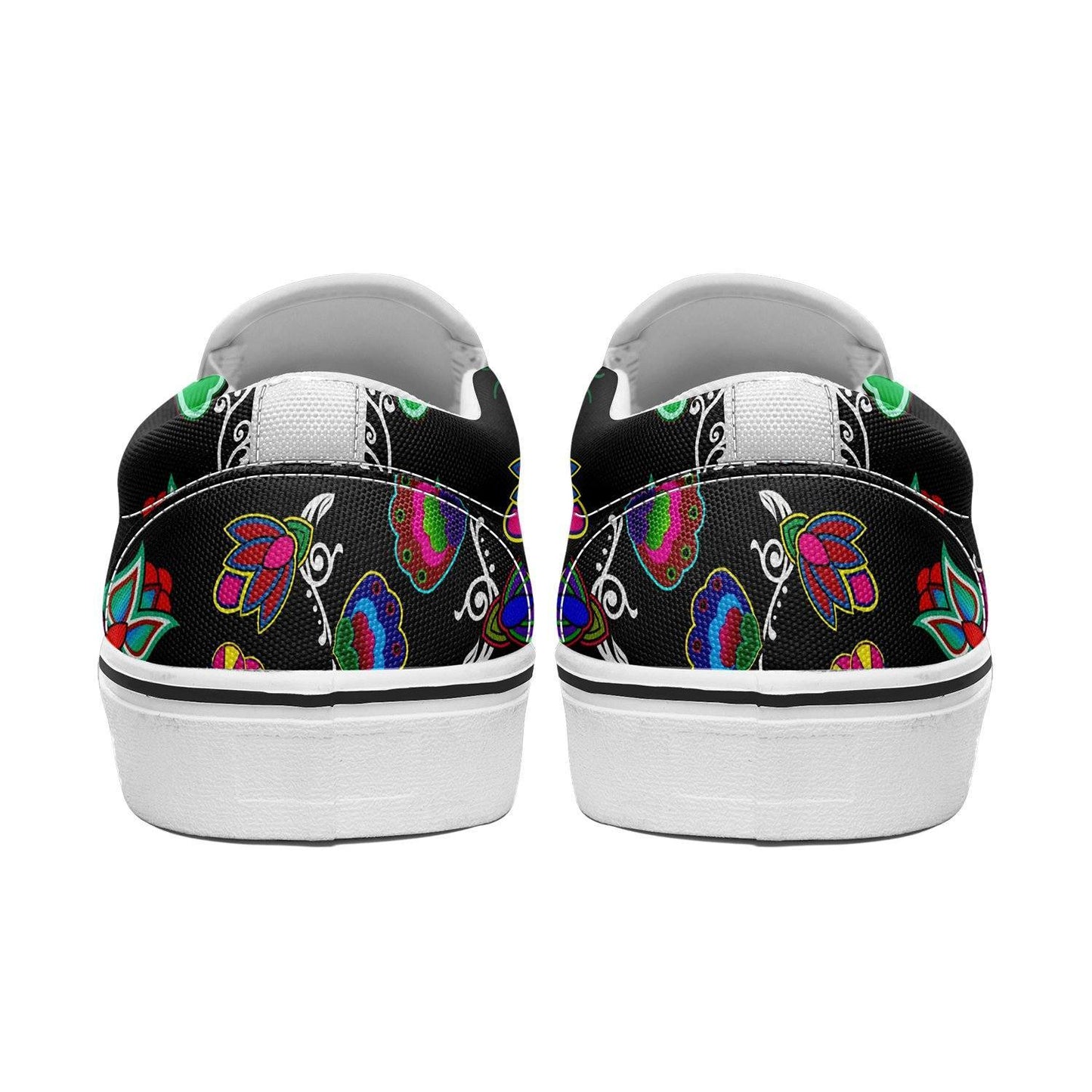 Indigenous Paisley Black Otoyimm Kid's Canvas Slip On Shoes 49 Dzine 