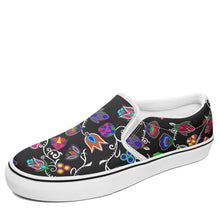 Load image into Gallery viewer, Indigenous Paisley Black Otoyimm Kid&#39;s Canvas Slip On Shoes 49 Dzine 
