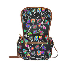 Load image into Gallery viewer, Indigenous Paisley - Black Saddle Bag/Large (Model 1649) Saddle Bag/Large e-joyer 
