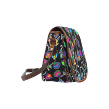 Load image into Gallery viewer, Indigenous Paisley - Black Saddle Bag/Large (Model 1649) Saddle Bag/Large e-joyer 
