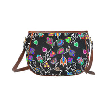 Load image into Gallery viewer, Indigenous Paisley - Black Saddle Bag/Large (Model 1649) Saddle Bag/Large e-joyer 
