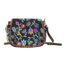 Load image into Gallery viewer, Indigenous Paisley - Black Saddle Bag/Large (Model 1649) Saddle Bag/Large e-joyer 
