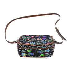 Load image into Gallery viewer, Indigenous Paisley - Black Saddle Bag/Large (Model 1649) Saddle Bag/Large e-joyer 
