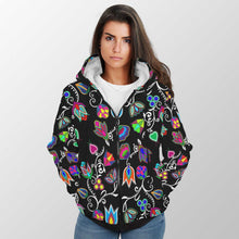 Load image into Gallery viewer, Indigenous Paisley Black Sherpa Hoodie 49 Dzine 
