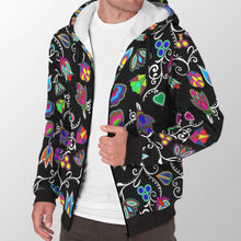 Load image into Gallery viewer, Indigenous Paisley Black Sherpa Hoodie 49 Dzine 
