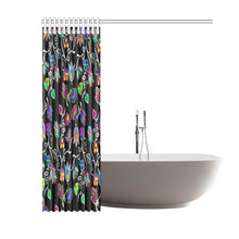 Load image into Gallery viewer, Indigenous Paisley - Black Shower Curtain 60&quot;x72&quot; Shower Curtain 60&quot;x72&quot; e-joyer 
