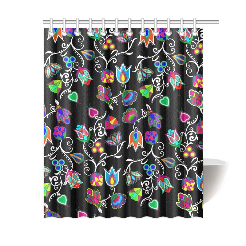 Indigenous Paisley - Black Shower Curtain 60