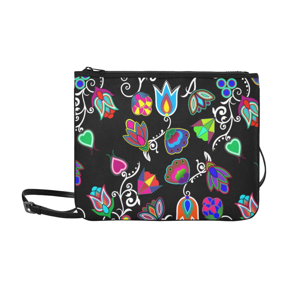 Indigenous Paisley - Black Slim Clutch Bag (Model 1668) Slim Clutch Bags (1668) e-joyer 