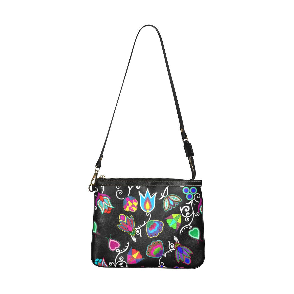 Indigenous Paisley Black Small Shoulder Bag by 49 Dzine