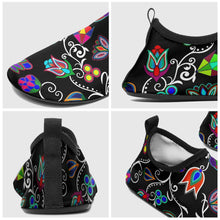 Load image into Gallery viewer, Indigenous Paisley Black Sockamoccs Kid&#39;s Slip On Shoes 49 Dzine 
