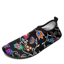 Load image into Gallery viewer, Indigenous Paisley Black Sockamoccs Kid&#39;s Slip On Shoes 49 Dzine 
