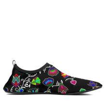 Load image into Gallery viewer, Indigenous Paisley Black Sockamoccs Kid&#39;s Slip On Shoes 49 Dzine 
