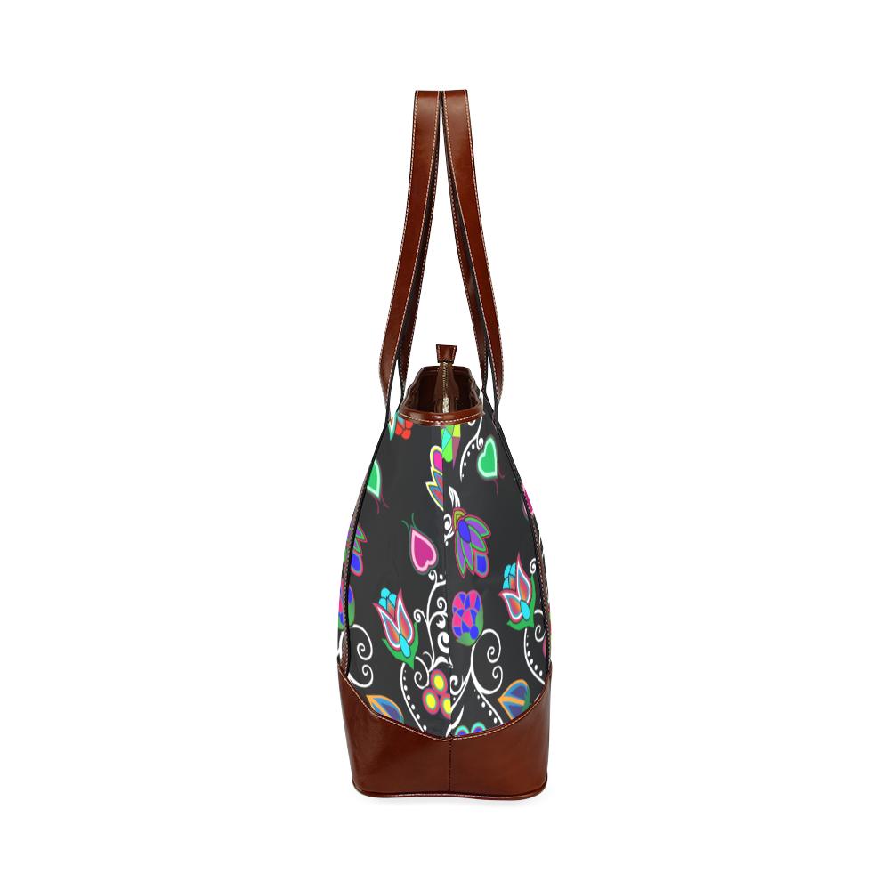 Indigenous Paisley - Black Tote Handbag (Model 1642) Tote Handbags (1642) e-joyer 