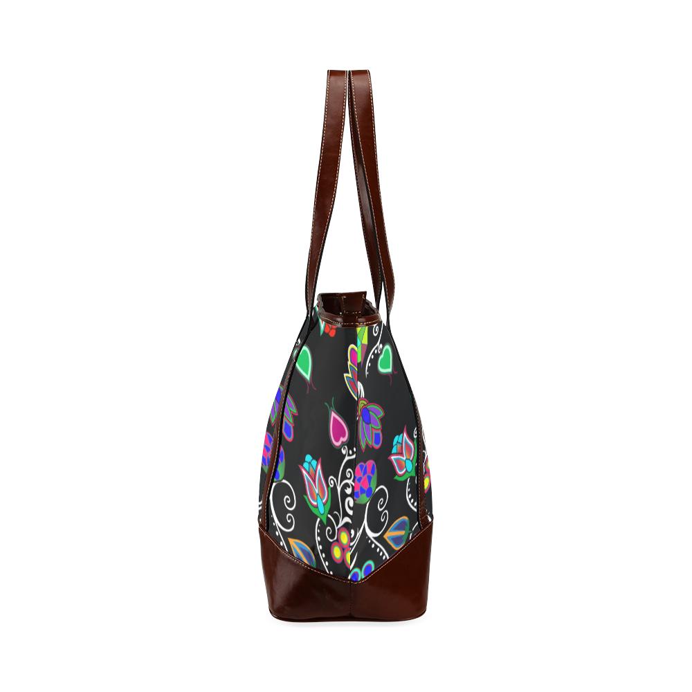 Indigenous Paisley - Black Tote Handbag (Model 1642) Tote Handbags (1642) e-joyer 