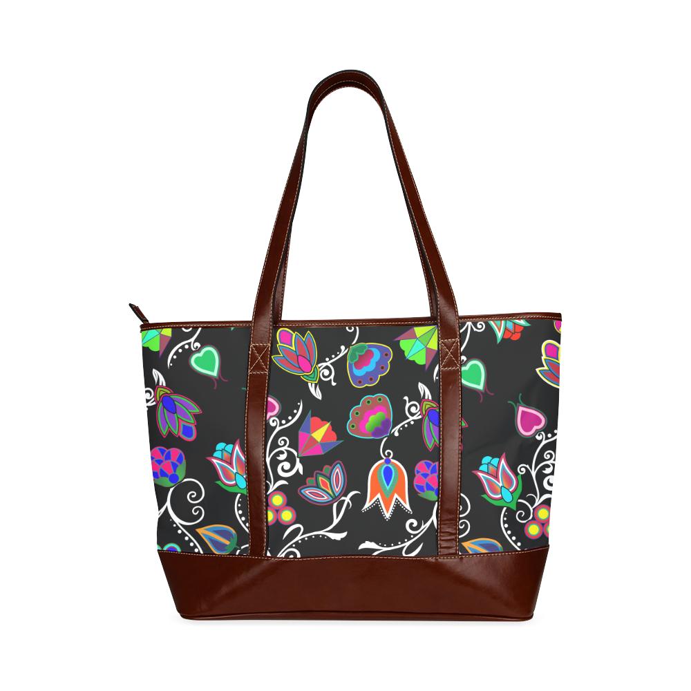 Indigenous Paisley - Black Tote Handbag (Model 1642) Tote Handbags (1642) e-joyer 