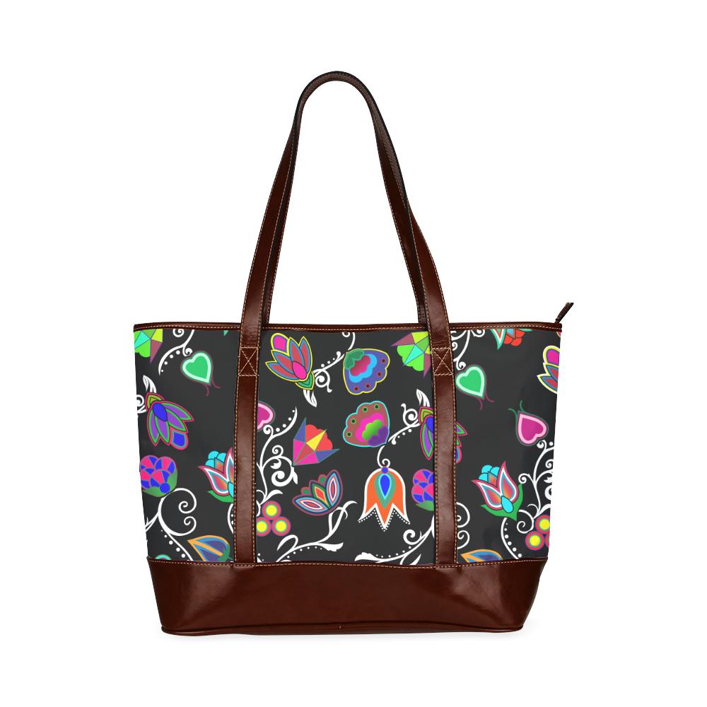 Indigenous Paisley - Black Tote Handbag (Model 1642) Tote Handbags (1642) e-joyer 