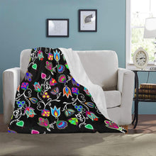 Load image into Gallery viewer, Indigenous Paisley Black Ultra-Soft Micro Fleece Blanket 40&quot;x50&quot; Ultra-Soft Blanket 40&#39;&#39;x50&#39;&#39; e-joyer 
