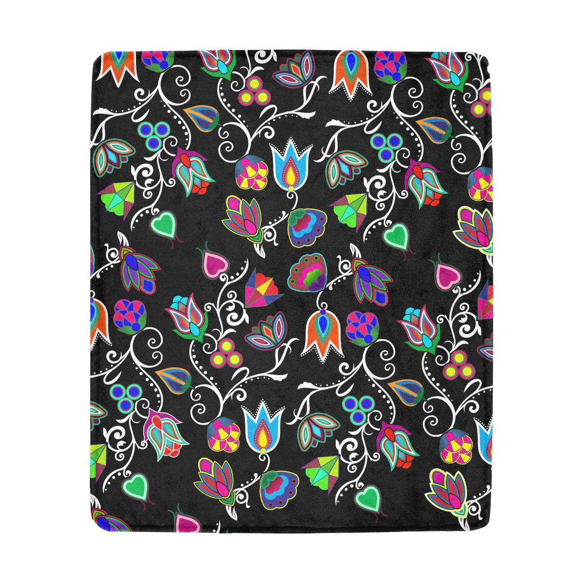 Indigenous Paisley - Black Ultra-Soft Micro Fleece Blanket 50"x60" Ultra-Soft Blanket 50''x60'' e-joyer 