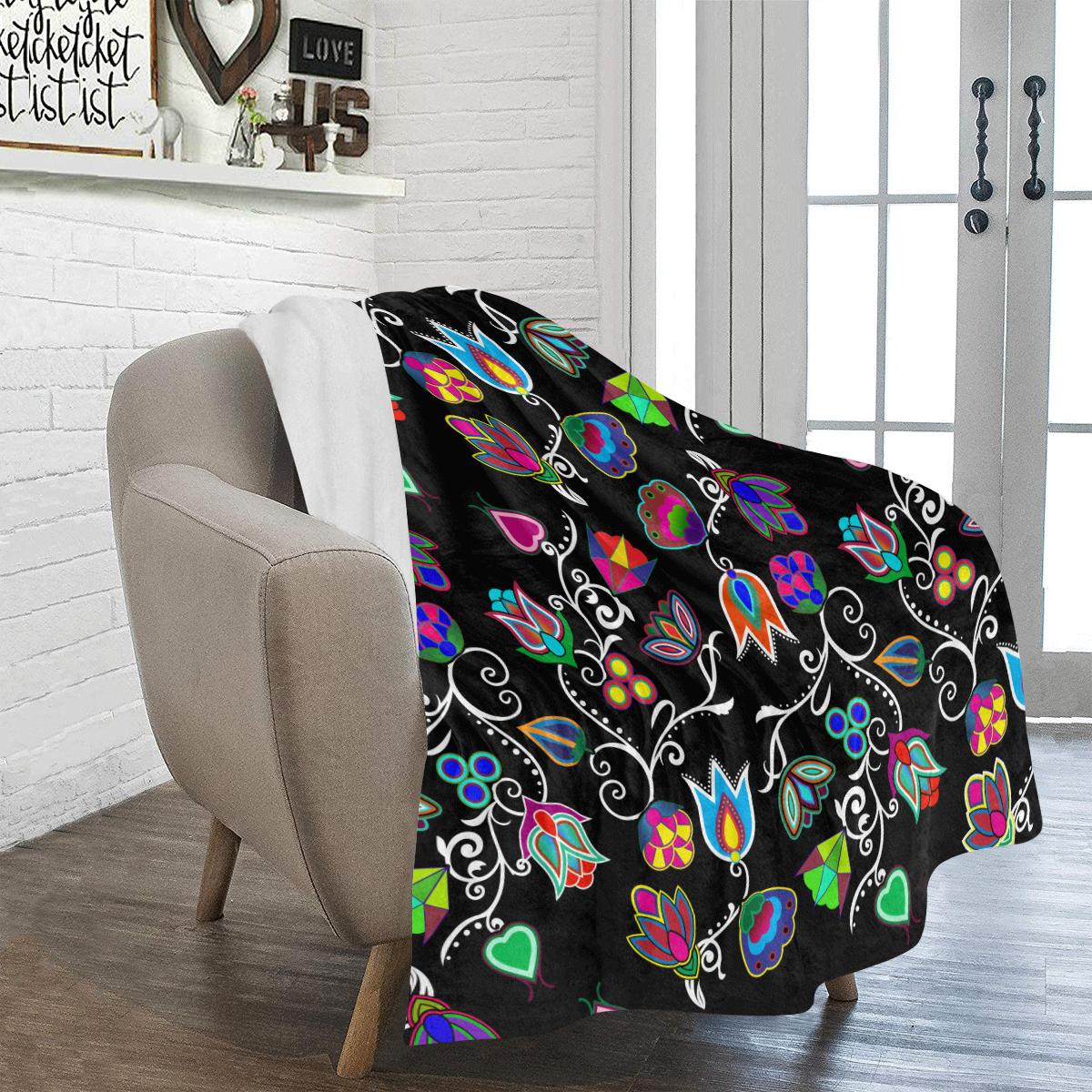 Indigenous Paisley - Black Ultra-Soft Micro Fleece Blanket 50"x60" Ultra-Soft Blanket 50''x60'' e-joyer 