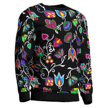 Load image into Gallery viewer, Indigenous Paisley Black Unisex Crewneck Long Sleeve Top 49 Dzine 
