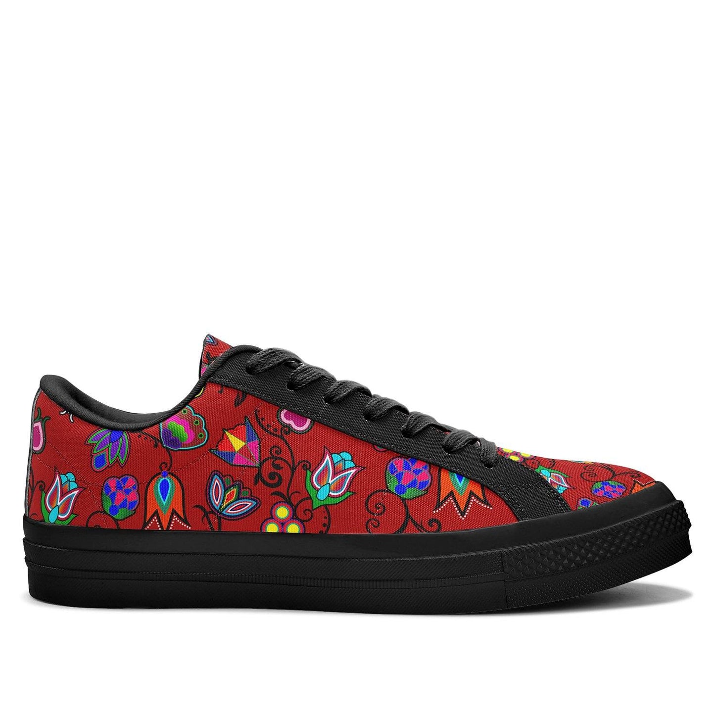 Indigenous Paisley Dahlia Aapisi Low Top Canvas Shoes Black Sole 49 Dzine 