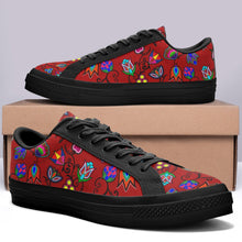 Load image into Gallery viewer, Indigenous Paisley Dahlia Aapisi Low Top Canvas Shoes Black Sole 49 Dzine 
