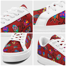 Load image into Gallery viewer, Indigenous Paisley Dahlia Aapisi Low Top Canvas Shoes White Sole 49 Dzine 
