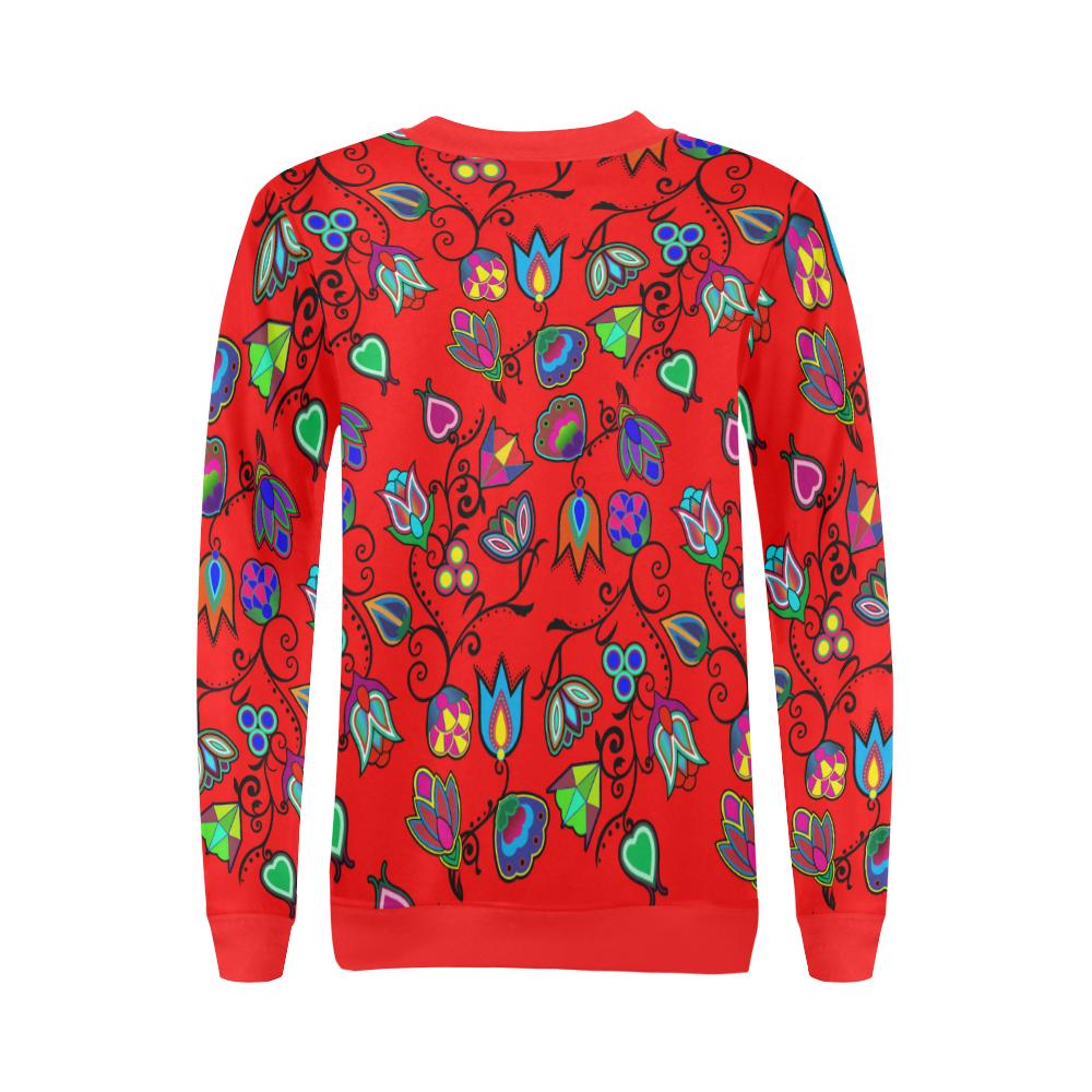 Indigenous Paisley Dahlia All Over Print Crewneck Sweatshirt for Women (Model H18) Crewneck Sweatshirt for Women (H18) e-joyer 