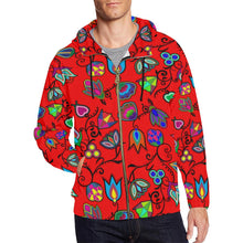 Load image into Gallery viewer, Indigenous Paisley - Dahlia All Over Print Full Zip Hoodie for Men (Model H14) All Over Print Full Zip Hoodie for Men (H14) e-joyer 
