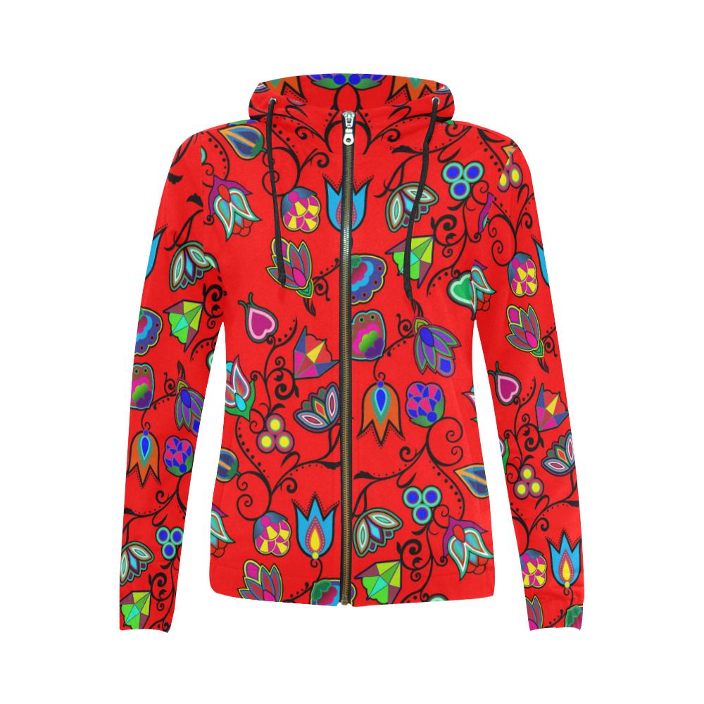 Indigenous Paisley - Dahlia All Over Print Full Zip Hoodie for Women (Model H14) All Over Print Full Zip Hoodie for Women (H14) e-joyer 