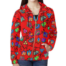 Load image into Gallery viewer, Indigenous Paisley - Dahlia All Over Print Full Zip Hoodie for Women (Model H14) All Over Print Full Zip Hoodie for Women (H14) e-joyer 
